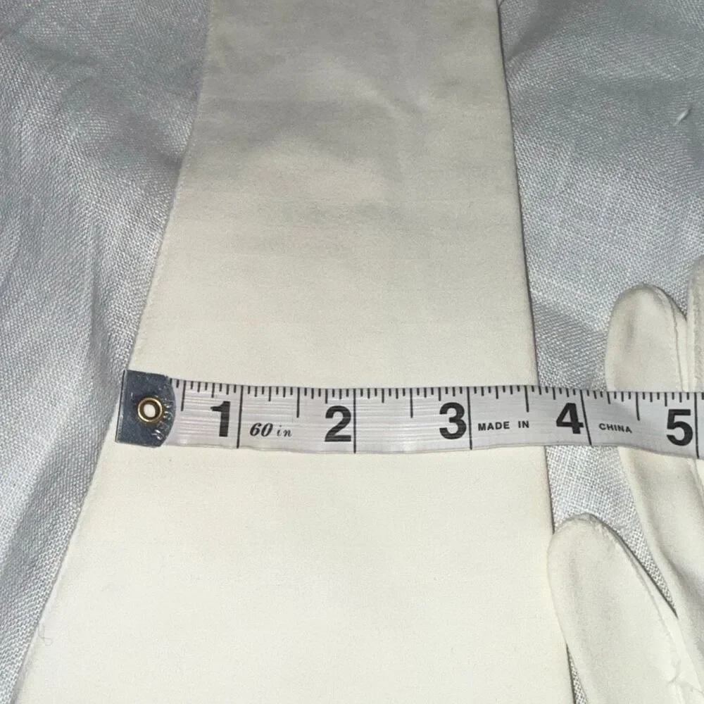 1950s French Doeskin Kid Leather Opera Gloves 13.5” Ivory Old Hollywood Collecto
